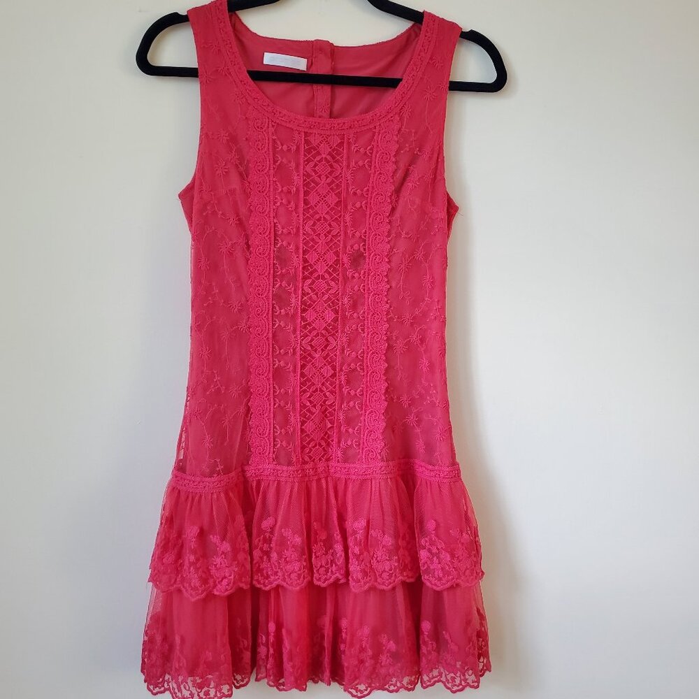 PROMOD Womens Short drop waist Lace dress - US SIZE- 4